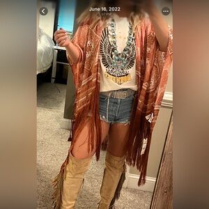 Boho Western Fringe Kimono Shawl from Boot Barn